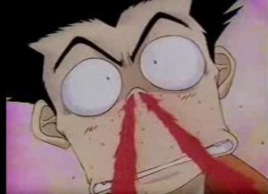 nose bleed yes there are two nostrils 300x217 Typical nosebleed in manga proves that yes there are two nostrils